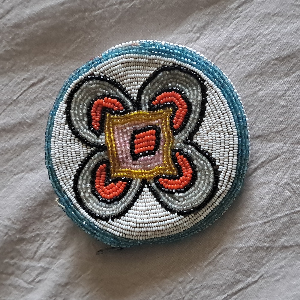 Beaded Double-sided Floral Coin Purse